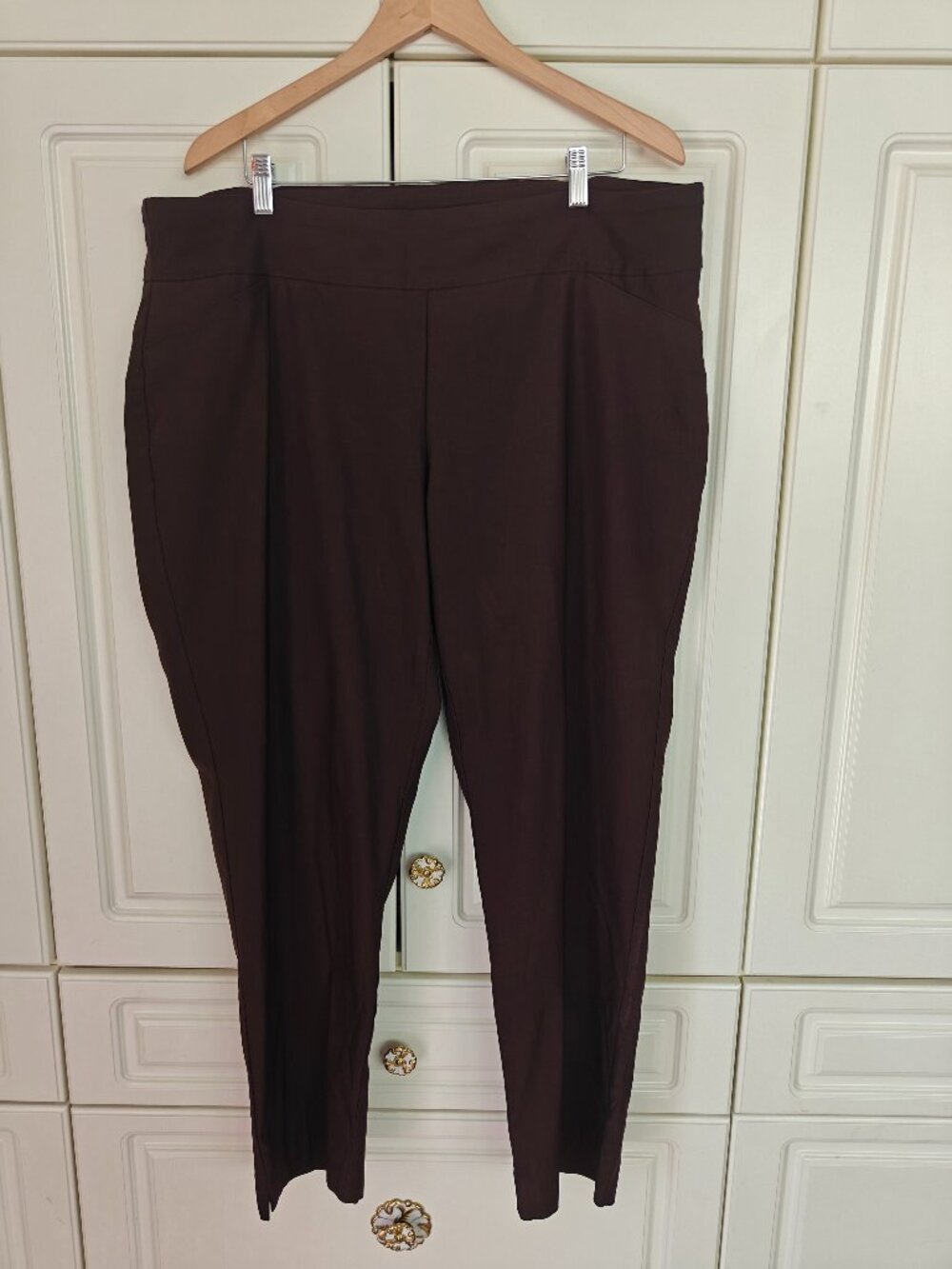 Charter Club Women's Brown Stretchy Pants, Size 18W